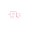 Delivery Truck with heart line icon, Donation truck outline icon. Charity truck simple line vector icon