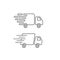 Delivery truck icon line, fast shipping cargo van, courier transportation