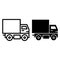 Delivery truck line and glyph icon. Van vector illustration isolated on white. Cargo outline style design, designed for