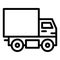 Delivery truck line icon. Van vector illustration isolated on white. Cargo outline style design, designed for web and