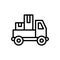 Delivery truck, manufacturing icon. Simple line, outline vector elements of production icons for ui and ux, website or mobile