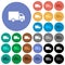 Delivery truck round flat multi colored icons