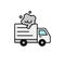 Delivery truck smoke icon. shipment car broke down illustration. simple outline vector symbol design.