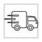 Delivery truck transport speed mobile marketing and e-commerce line style icon