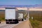 Delivery trucks highway