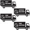 Delivery trucks set. Vector icon or sign. Fast delivery, express delivery, free delivery and free shipping with 24 hour clock symb