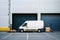 delivery van, commercial delivery vans with cardboard boxes, Logistics concept