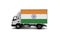 Delivery van with India flag. logistics concept