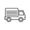 Delivery Van Outline Flat Icon on White
