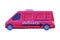 Delivery Van Transport, Cargo Transportation Dark Pink Vehicle Flat Vector Illustration