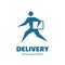 Delivery - vector logo template concept. Running man. People sign. Human character illustration. Design element