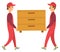 Delivery Workers Carry Chest of Drawers Vector