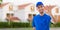 Deliveryman or carrier with approval sign