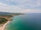 Delphin beach Bulgaria aerial view panorama.