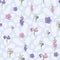 Delphinium flowers in small scale seamless pattern