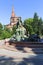 Deluge Fountain, monumental sculpture fountain portrays the culmination moment of the biblical flood, Bydgoszcz, Poland