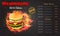 Deluxe king burger. 3d illustration.