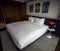 Deluxe king room at the TWA Hotel living wing behind the landmark TWA Flight Center building at the JFK International airport