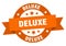 deluxe round ribbon isolated label. deluxe sign.