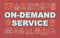 On demand service, e commerce word concepts banner. Modern economy presentation, website. Isolated lettering typography