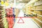 Demand and supply concept, Supermarket blur background