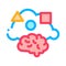 Dementia brain figures icon vector outline illustration