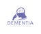 Dementia, human head with brain, mental health, logo design. Health care, psychological help, psychiatry, depression and therapy,