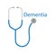 Dementia word and stethoscope icon