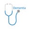 Dementia word and stethoscope icon