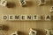 Dementia word from wooden blocks