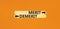 Demerit or merit symbol. Concept word Demerit or Merit on beautiful wooden stick. Beautiful orange table orange background.