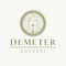 Demeter goddess logo design. Greek goddess vector logotype. Beauty and art industry logo template.