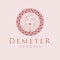 Demeter goddess logo design. Greek goddess vector logotype. Beauty and art industry logo template.