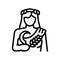 demeter greek god mythology line icon vector illustration