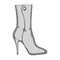 Demi tall womens boots high heel.Different shoes single icon in monochrome style vector symbol stock illustration.