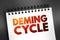 Deming cycle - continuous quality improvement model which consists of a logical sequence of four key stages: Plan, Do, Study, and