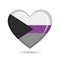Demisexual pride flag in heart shape vector illustration