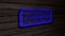 Demo blue color neon fluorescent tubes signs on wooden wall. 3D rendering, illustration, poster, banner. Inscription, concept on