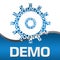 Demo Dotted Gear Blue Square