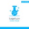 Demo flask, Lab, Potion Blue Solid Logo Template. Place for Tagline