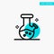 Demo flask, Lab, Potion turquoise highlight circle point Vector icon