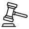 Democracy hammer icon, outline style
