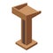 Democracy speaker tribune icon, isometric style