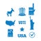 Democrat donkey election icon set. Symbols of political parties