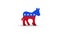 Democrat donkey morphs into republican elephant - election 2020 - 3D rendered animation