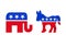 Democrat Donkey and Republican Elephant