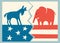 Democrat donkey versus republican elephant