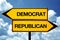 Democrat or republican, opposite signs