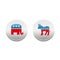 Democrat and Republican political badges