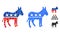 Democratic Donkey Composition Icon of Round Dots